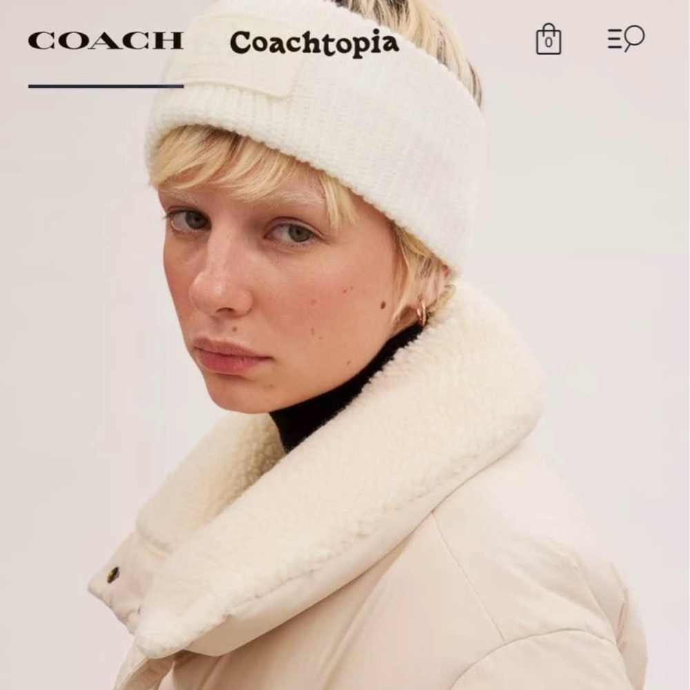 New Coach Cream Knit Headband